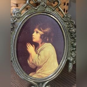 Small Antique Italian art brass frame